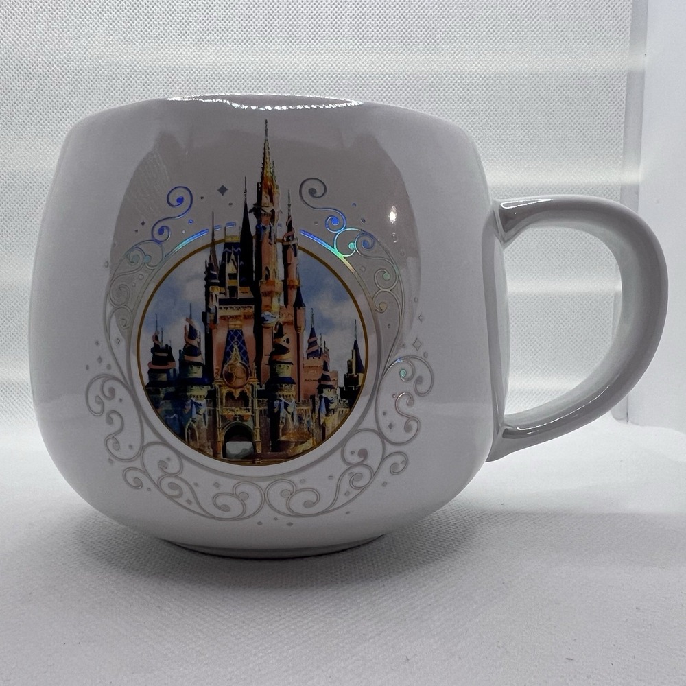 Walt Disney World 50th Anniversary Cinderella Castle White Ceramic Mug NEW - Picture 2 of 7
